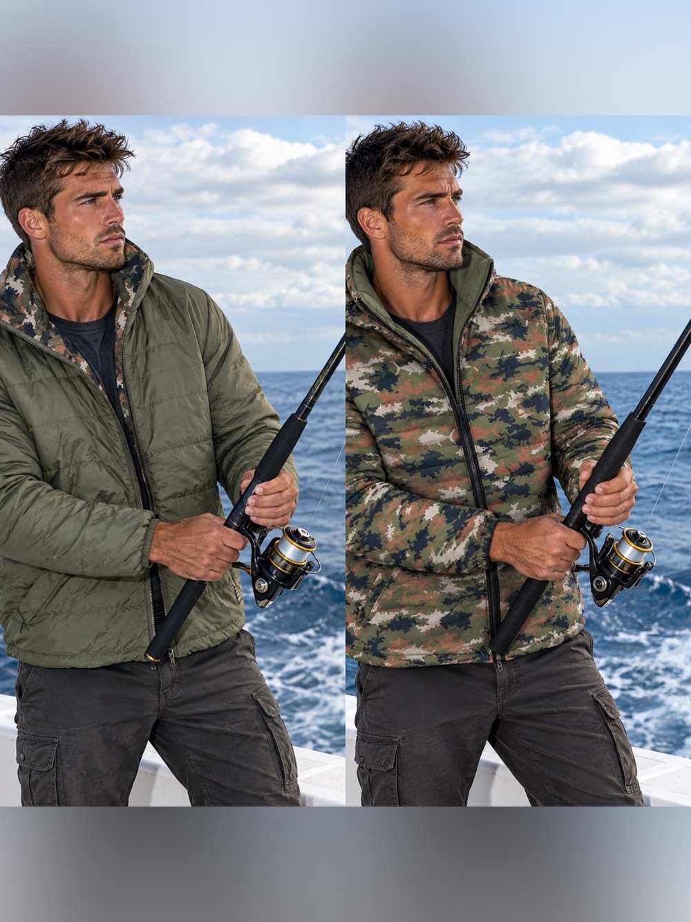 Salt Life Mens Down Reversible SOLID FABRIC QUICK Dry $124.00 large